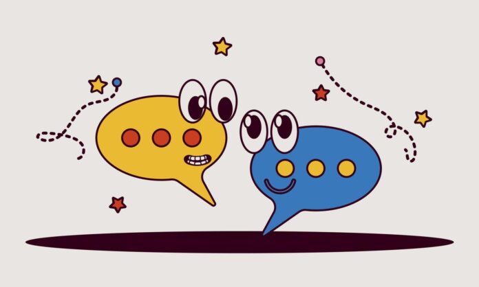 business-people-social-dialogue-speech-bubble-chat-goal-discuss-person-illustration-character-concept-cartoon-communication-talk-background-group-connection-language-banner-vector
